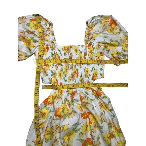 Faithfull the brand dress women’s size 4 Loucetta white yellow orange floral new - Picture 8 of 14